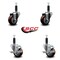 Service Caster 3'' Maroon Poly Wheel Swivel 1'' Expanding Stem Caster Set 2 Brakes, 4PK SCC-EX20S314-PPUB-MRN-2-TLB-2-1 - alternate 5